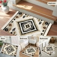thumbnail image 6 of Boho Black Brown 2'x3' Washable Rug, Vintage Geometric Southwestern Ethnic Non-Slip Soft Doormat Area Rugs for Entrance Bathroom Bedsides, Carpet for Kitchen Bedroom, Entryway Floor Mat, 6 of 9