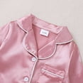thumbnail image 6 of mgoYE Newborn Baby Girl Boy Silk Pajamas 3 6 12 18 24 Month Long Sleeve Button Satin Infant Pjs One Piece Jumpsuit Loungewear(Pink,6-12 Months), 6 of 9