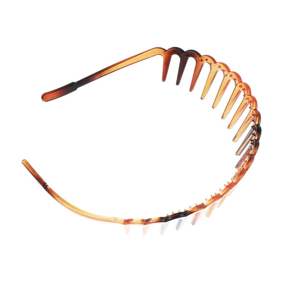 Unique Bargains 1 Pc Classic Flower Edge Anti-Slip Toothed Hairband for Women for Girls Amber