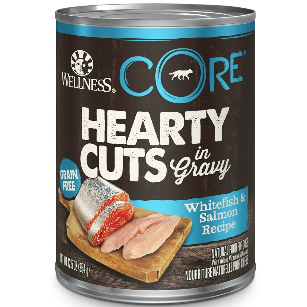 Wellness CORE Hearty Cuts Natural Wet Grain Free Canned Dog Food, Whitefish & Salmon, 12.5Ounce