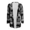 thumbnail image 4 of JGNGSHN Women Plaid Shacket Jacket Trendy Fall Casual Button Flannel Tartan Trench Coat Winter Clothing with Pockets, 4 of 7