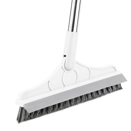 

XIUH 2 In 1 Cleaning Scrub Brush 2022 New Floor Brush Scrubber With Long Handle Rotating Bathroom Kitchen Cleaning Brush 120Â° Triangular Rotating Brush Head With S White
