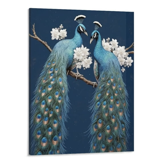 Chilfamy Print On Canvas Fall Decor Lovers Peacock Canvas Wall Art Picture 16x20in for Living Room Bedroom 16x20in