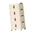 thumbnail image 1 of Abbracc Foldable Storage Cabinet Fashion Portable for Farmhouse Drawing Room Kitchen Beige 4 Layers 75 cm, 1 of 9