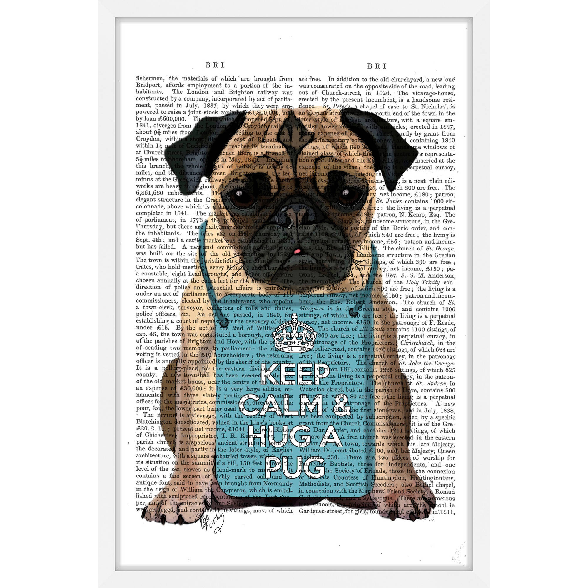 Marmont Hill "Hug a Pug" Framed Painting Print