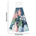 thumbnail image 6 of Yayeee Kitchen Hanging Hand Towels Set of 2 with Loop Bathroom Absorbent Tie Towel, Pink Flowers, 6 of 7