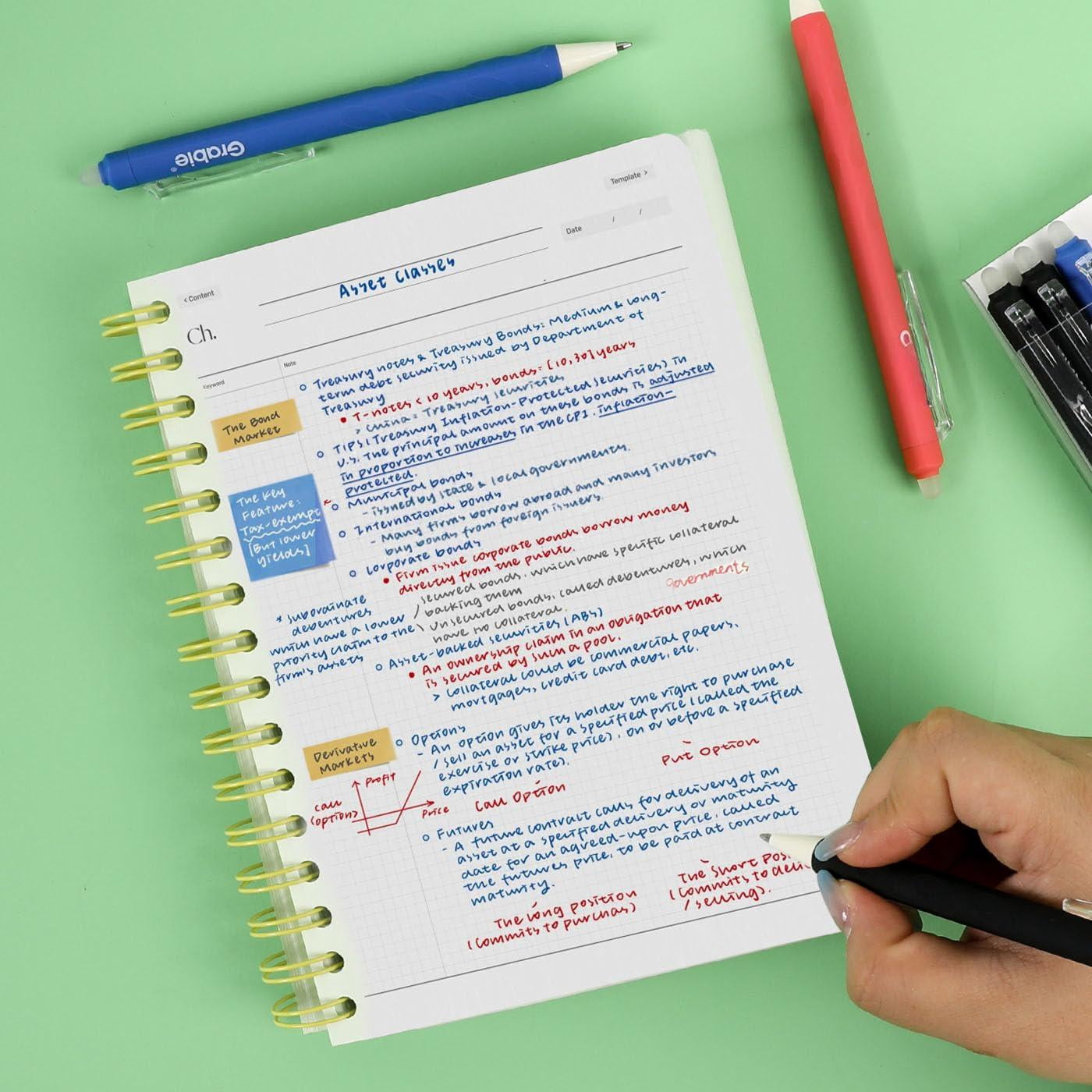 Erasable Gel Pens  Medium Point 0.7 Mm Make Mistakes Disappear For Drawing Writing Planner Pack Of 6 Black/blue/red
