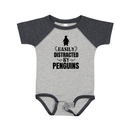 

Inktastic Easily Distracted by Penguins Gift Baby Boy or Baby Girl Bodysuit