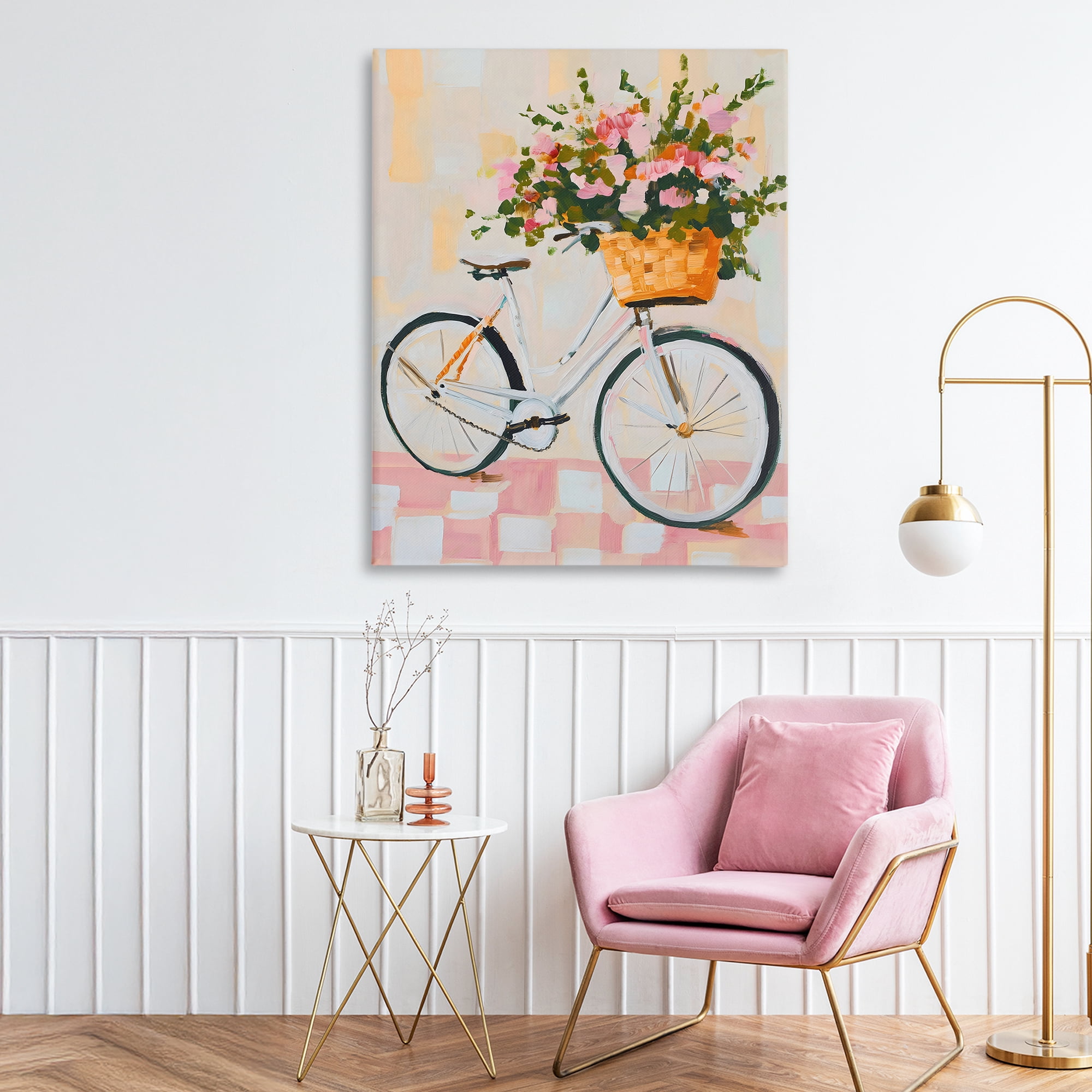 Stupell Industries Blooming Bicycle Basket Canvas Wall Art, design by The Prints Vibe