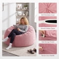 thumbnail image 6 of LOGYAT 3.5ft Bean Bag Chair, Memory Foam Filling, Washable Suede Cover, Reinforced Zipper, for Kids, Teens, Adults, Pink, 6 of 7