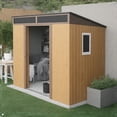 thumbnail image 1 of 6ft x 5ft Metal Outdoor Storage Shed Coffee, 1 of 8