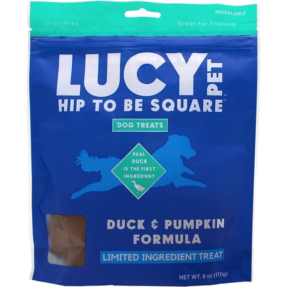 Lucy Pet Products Hip to Be Square Duck & Pumpkin Dog Treats 6 oz