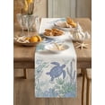 thumbnail image 3 of Blue Sea Turtles Table Runner, Shell Coral Vintage Ocean Life Summer Cotton Linen Kitchen Table Decoration Washable Dining Tabletop Runners for Home Party Decor 13x48 Inches, 3 of 9