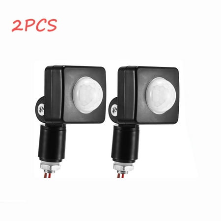 

MesaSe 2Pcs Motion Sensor Outdoor Switch PIR Light Beam Sensing Switch with Relay Output Infrared Motion Activated Switch Replacement Detector for Wall Light Solar Security Lights Alarm(Black)