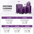 thumbnail image 2 of Zimtown 5-Piece Luggage Set with 8 Packing Cubes, Hard Shell Suitcase Set with Spinner Wheels Built-in TSA Lock, Purple, 2 of 22