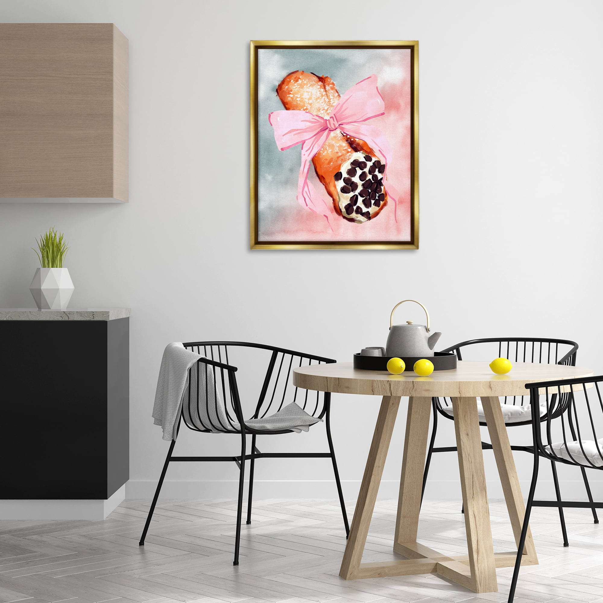 Stupell Industries Glam Cannoli Pastry Food & Beverage Painting Gold Floater Framed Art Print Wall Art, 25 x 31
