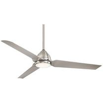 Ceiling Fan With Light Kit In Contemporary Style 14.75 Inches Tall By 54 Inches Wide-Brushed Nickel Finish-Silver Blade Color Minka Aire Fans
