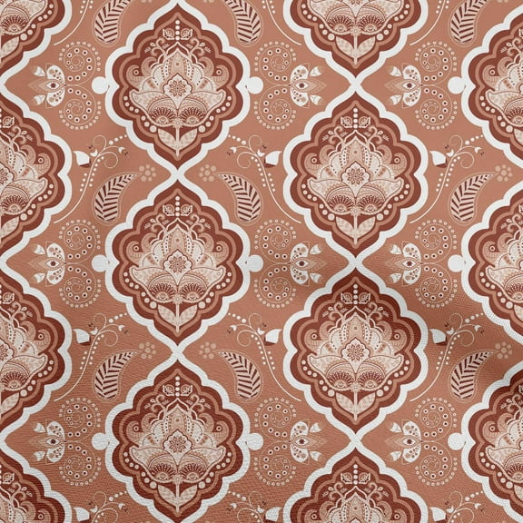 oneOone Cotton Flex Brown2 Fabric Asian Ornamental Fabric For Sewing Printed Craft Fabric By The Yard 40 Inch Wide