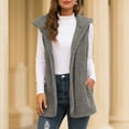 thumbnail image 2 of WEIYLL Cardigan Sweaters for Women Hooded Fluffly Vintage Shaggy Vest Jacket Long Grey Winter Clothing ,XL, 2 of 7