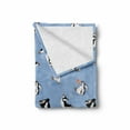 thumbnail image 2 of Cartoon Animal Soft Flannel Fleece Throw Blanket, Skating Funny Penguins Fun Activity Cheerful Smiling Mascots Couple, Cozy Plush for Indoor and Outdoor Use, 60" x 80", Multicolor, by Ambesonne, 2 of 6