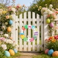 thumbnail image 4 of Adornos de Pascua de madera para la decoración del hogar | Colgante de madera con forma de huevo, zanahoria y conejo | Adorno festivo de primavera para pared, puerta o ventana, 4 of 6