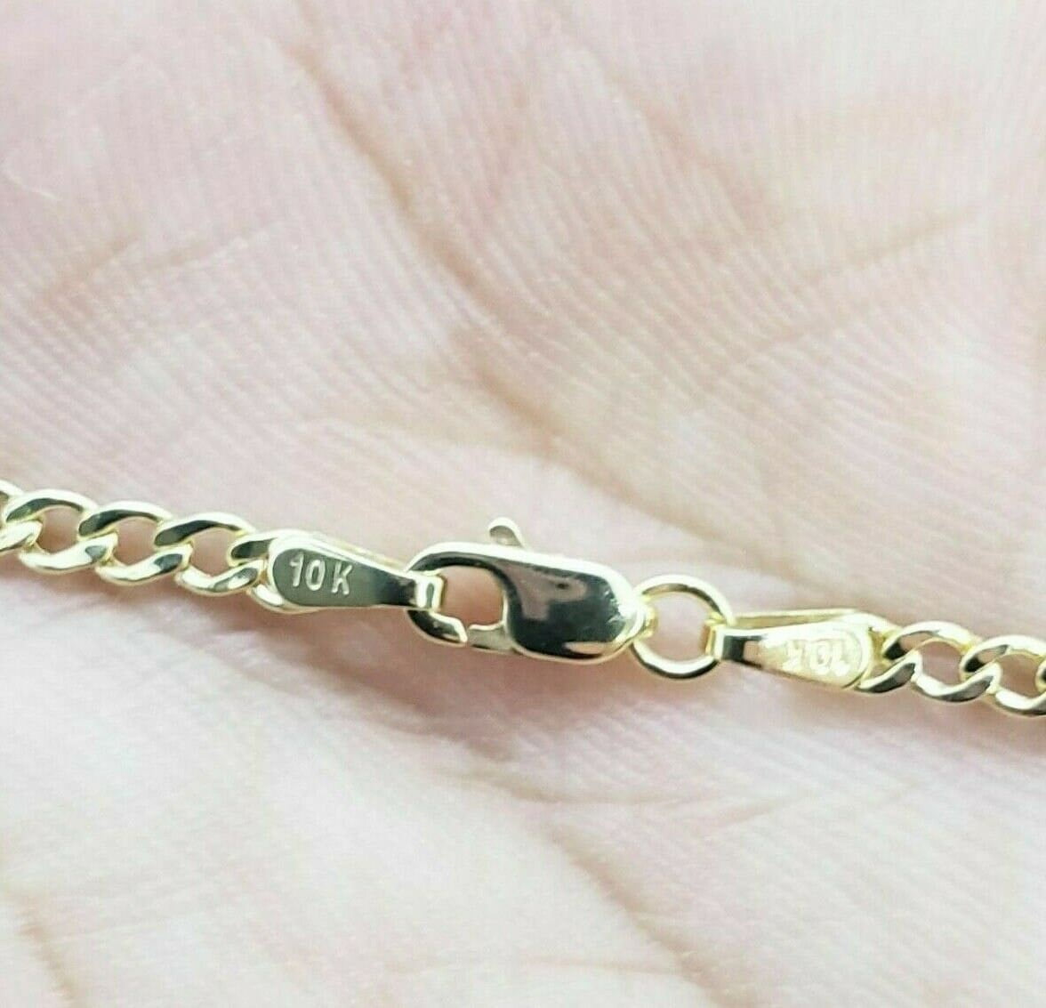 10K Solid Yellow Gold Cuban Link Curb Chain Necklace 2mm 16" 18" 20" 22" 24" 26" GUARANTEED 10K PURE GOLD 16" 18" 20" 22" 24" 26" 30"