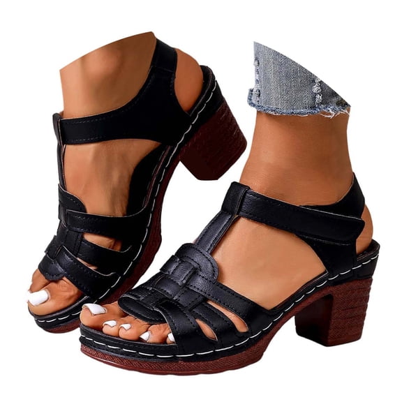 Low Heel Sandals for Women with Arch Support - Dressy Wedge Platform Summer Casual Footwear Breathable Adjustable Straps