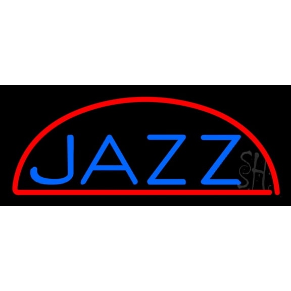 Blue Jazz 1 LED Neon Sign 10" Tall x 24" Wide - inches Black Square Cut Acrylic Backing, with Dimmer - Premium built indoor Sign for Studio, Club, Home décor, Event, Workshop, Storefront.
