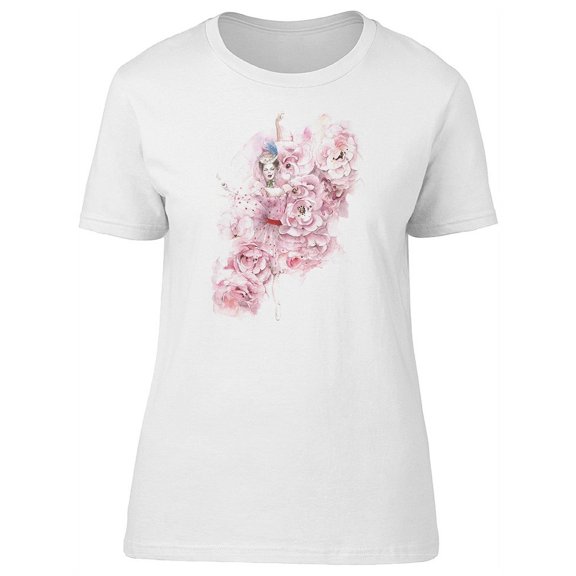 Beautiful Floral Ballerina Dance Tee Women's -Image by Shutterstock