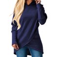 thumbnail image 1 of MAWCLOS Women Loose Fit High Low Pullover Fall With Pockets Hoodies Navy Blue 4XL, 1 of 2