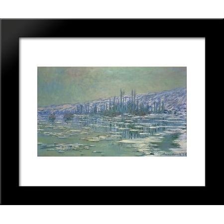 Ice Floes on Siene 20x24 Framed Art Print by Monet, Claude