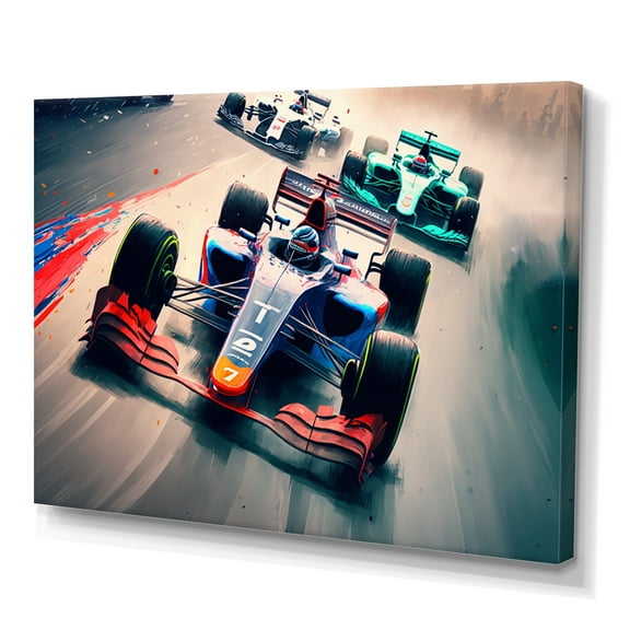 Designart Formula Car Racing VI Canvas Wall Art