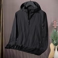 thumbnail image 4 of Mdesiwst Men Spring Summer Sunscreen Clothing Solid Color Sun Protection Hooded Jacket Zipper Placket Pockets Outwear, 4 of 7