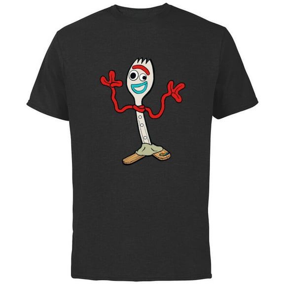 Disney Pixar Toy Story 4 Forky T-Shirt - Short Sleeve Cotton T-Shirt for Adults - Customized-Black