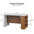 thumbnail image 3 of 61"*31" Wooden Tabletop Kitchen Island Table for 4 with Storage Space,Power Outlet & LED Lights, Modern Imitation Marble Large Dining Table for Dining Room, 3 of 8