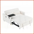 thumbnail image 6 of Beige Corduroy 2-Seat Sofa Bed with Movable Tabletop & USB Ports - Ideal for Living Room & Bedroom, 6 of 15