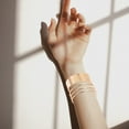 thumbnail image 2 of Pulsera de brazalete de metal de 4pcs Metal Pulsera abierta Amplia Pulseras Ajustable Muñeca Wrap Wrap, 2 of 6
