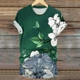 thumbnail image 4 of ZQGJB Plus Size Women Tops Dressy Cute Summer Floral Printed Casual Short Sleeve Oversized Crewneck T-Shirts Loose Comfy Pullover Blouse Multicolor#11 L, 4 of 5