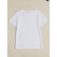 thumbnail image 3 of 1pc Women's Crew Neck T-Shirt - Stylish Floral Print Lightweight & Soft Cotton Tee, Machine Washable Casual Top for Spring Summer Fall, Ladies T Shirts, 3 of 7