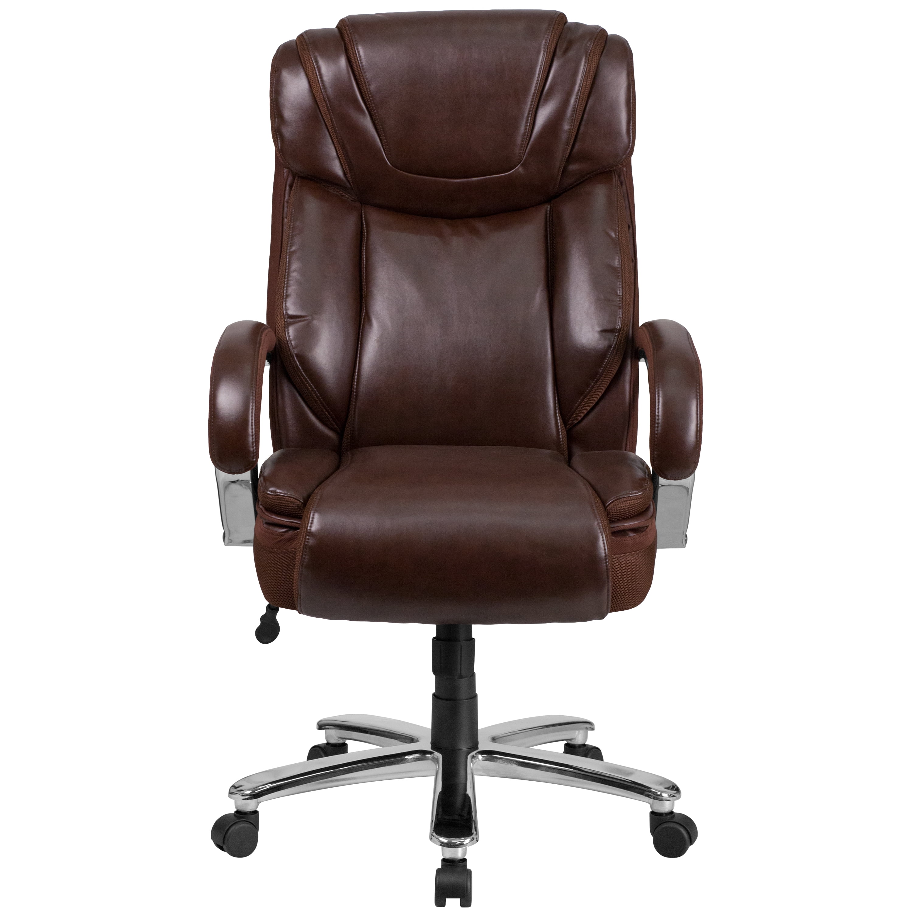 Oliver ブラウンロールチェア Emma + Oliver 500 lb. Big & Tall Brown LeatherSoft Ergonomic