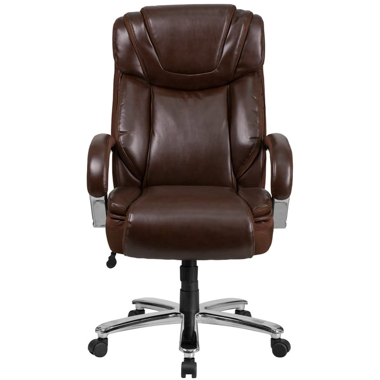 Emma + Oliver 500 lb. Big & Tall Brown LeatherSoft Ergonomic