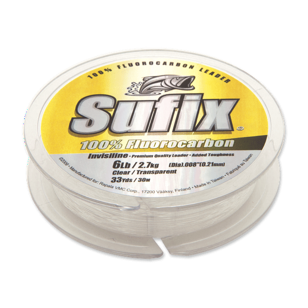 Sufix Invisiline Fluorocarbon Fishing Leader 33 Yards Walmart Com