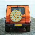 thumbnail image 6 of Sikiie White Polka Dot Sunflower PVC Leather Spare Tire Wheel Cover Spare Tire Cover, for Car Truck SUV Camper Trailer Universal Fit(14-17in)-16 inch, 6 of 6