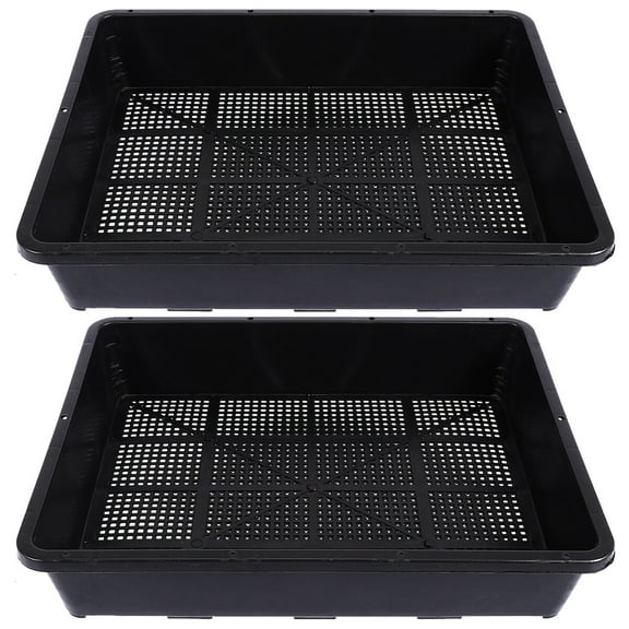 MLINS  2 Pcs Planter Boxes Garden Large Planters for Indoor Plants Tray Black