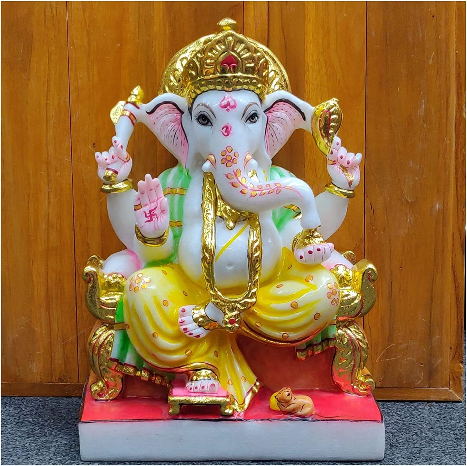 Ganesha Statue White Marble Ganesha Idol Ganpati Murti Hindu God Statue