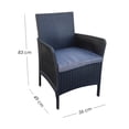 thumbnail image 2 of Ilios Innova | Set de 2 Sillas para Comedor Exterior con Textura de Ratán Negro, Sillones de Jardín Resistentes a la Intemperie con Cojines Grises Lavables, Ideales para Terraza y Patio, 2 of 9