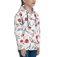 thumbnail image 3 of Kdxio Tulips Flowers Pattern Boys Athletic Unisex Boys Girls Hoodie with Pocket Sweatshirts-Small, 3 of 6