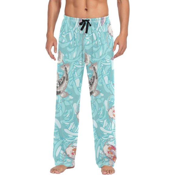 Sea Ukiyoe Fish Ghost Pajama Pants, Men's Lounge Pants Light with Drawstring and Pockets, Christmas New Year Birthday Father's Day Gifts
