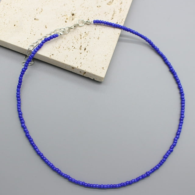 Collier Ras du Cou Simple Perles de Graines Femmes Charme Mode Coréenne Chaîne Col Boho Fait Main Bijou Cadeau