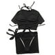 thumbnail image 4 of Traje de cuatro piezas Mujer Vendaje Sólido Sexy Bikini Push-Up Acolchado Traje de baño Traje de baño Conjunto de ropa de playa Fridja nalpqowj19865, 4 of 9